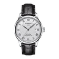 Tissot Le Locle Powermatic 80 Herrenuhr silber schwarz Lederarmband