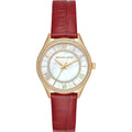 Michael Kors Lauryn Lady Damenuhr gold rot Lederarmband