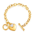 Hearts Armband aus 18K vergoldetem Edelstahl mit Zirkonia
