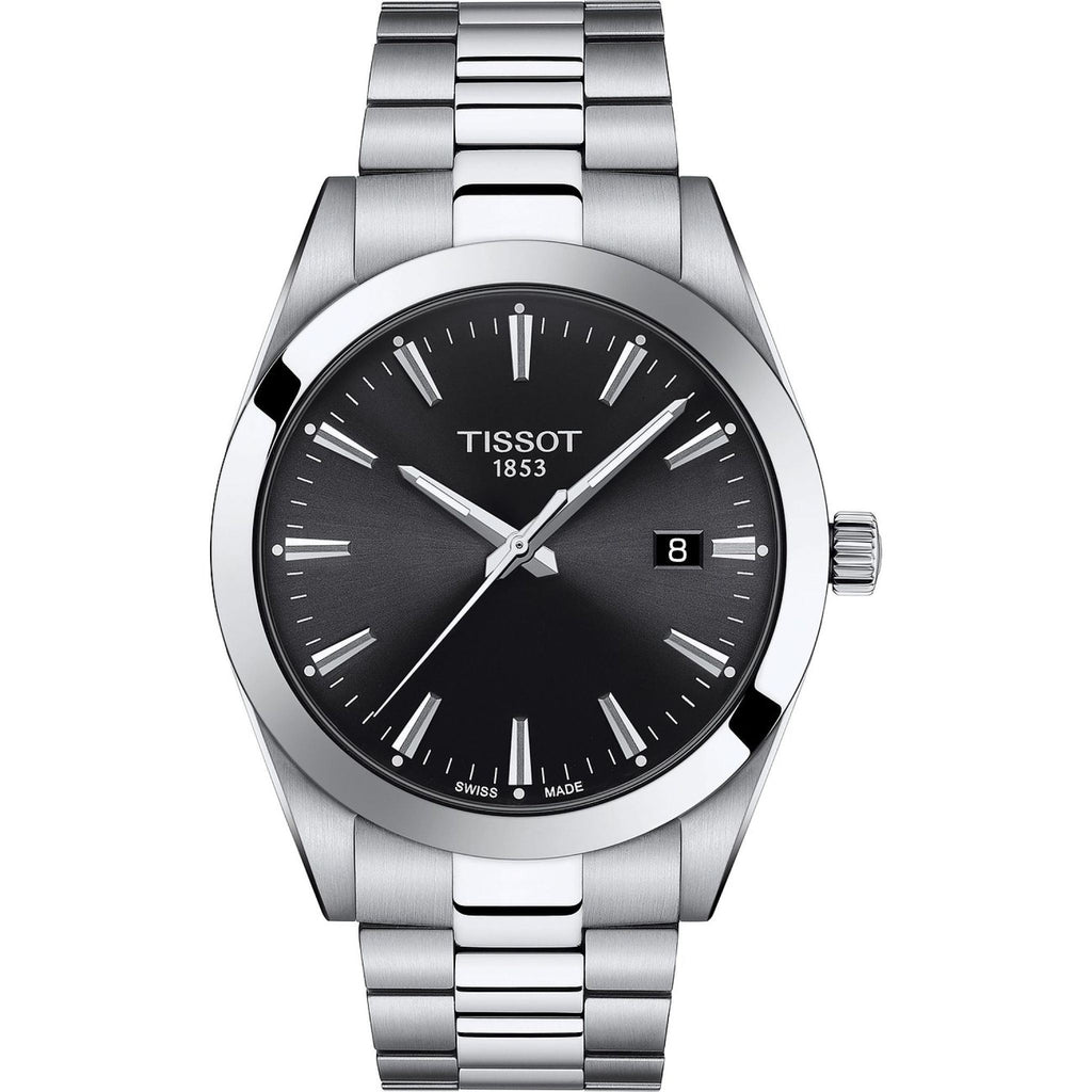 Tissot Gentleman Herrenuhr silber schwarz Edelstahl
