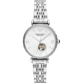 Emporio Armani Damenuhr silber weiß elegante Designer Uhr im modernen Stil