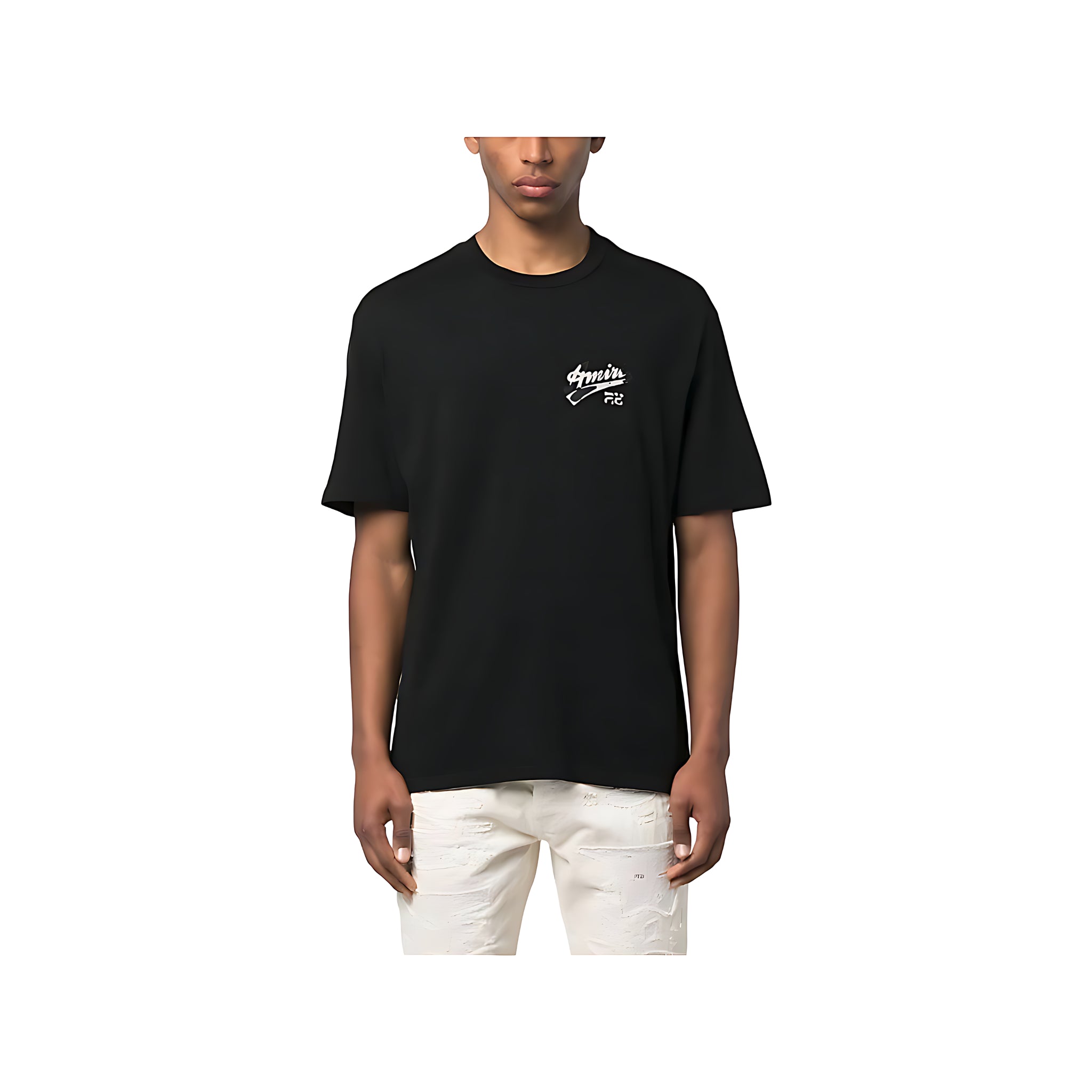 Amiri 22 Logo Print T-Shirt Schwarz Herren