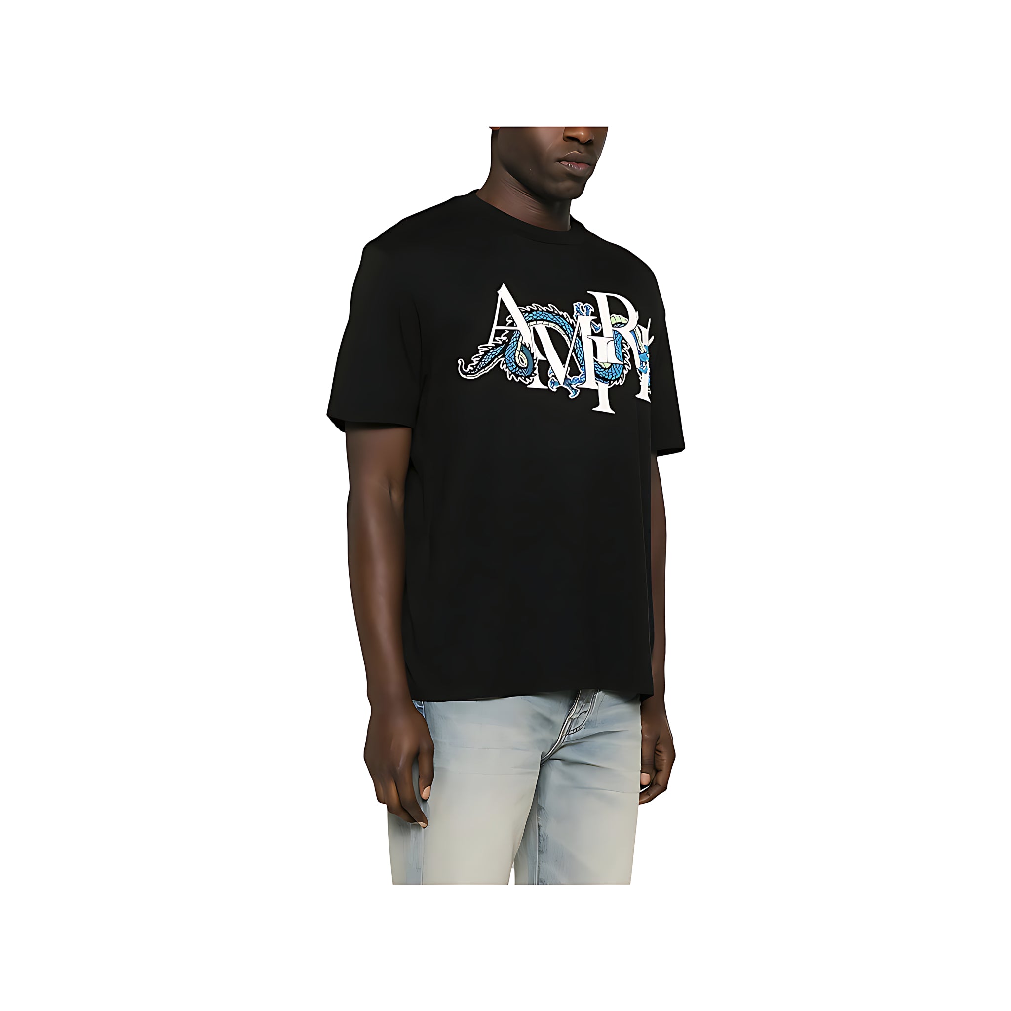 Amiri T-Shirt mit Drachen Print Schwarz Herren