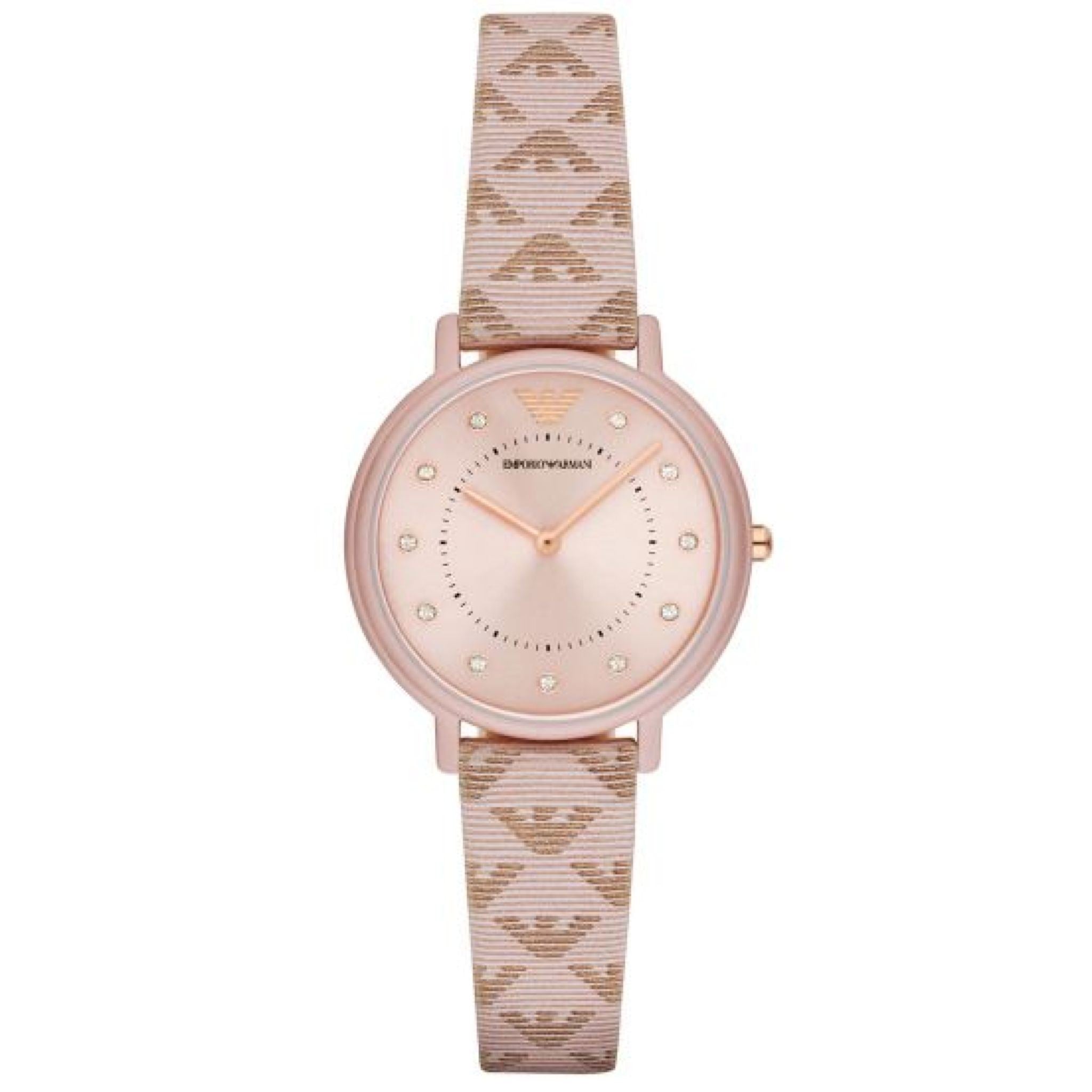 Emporio Armani Damenuhr roségold Lederarmband