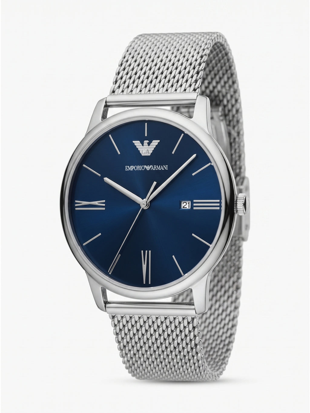 AR11571 Emporio Armani Herrenuhr Quarz Edelstahl Mesh Blau
