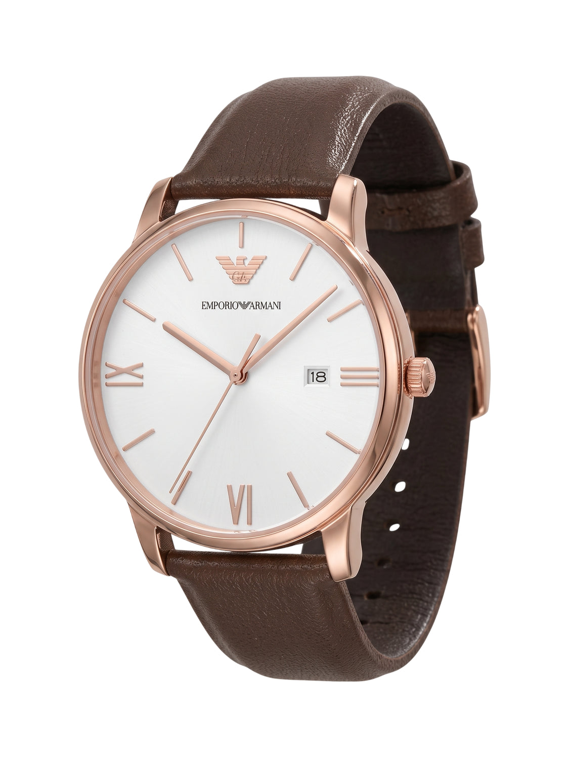 AR11572 Emporio Armani Herrenuhr Quarz Edelstahl Leder Braun