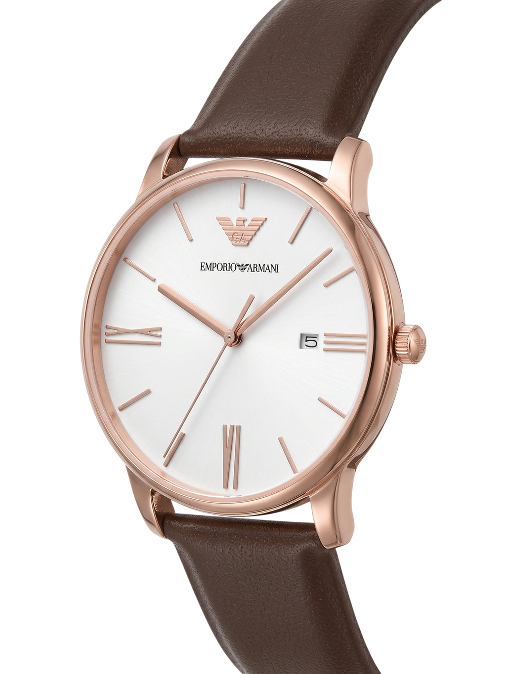 AR11572 Emporio Armani Herrenuhr Quarz Edelstahl Leder Braun