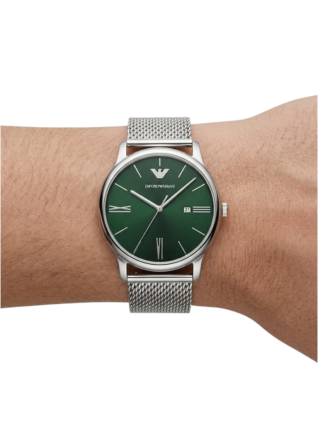 AR11578 Emporio Armani Herrenuhr Quarz Mesh Grün Edelstahl