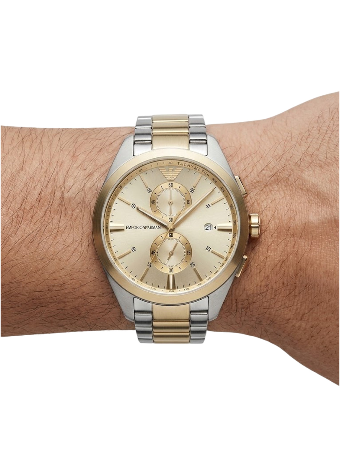 Emporio Armani Claudio Chronograph Herrenuhr Bicolor AR11605