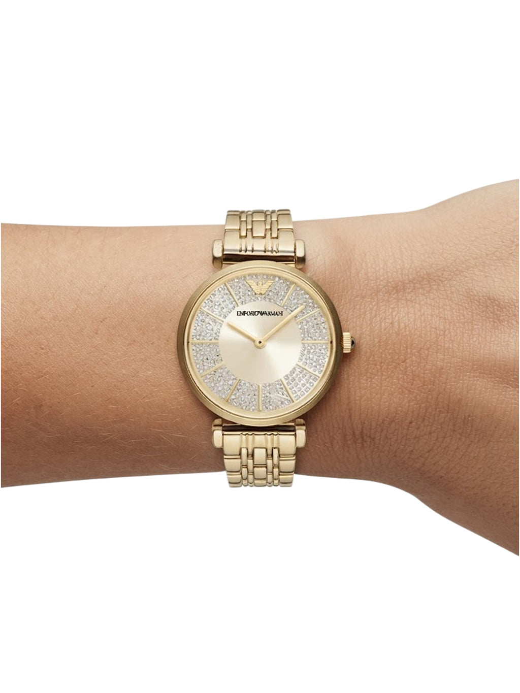 AR11608 Emporio Armani Gianni T-Bar Damenuhr Gold mit Kristall-Zifferblatt