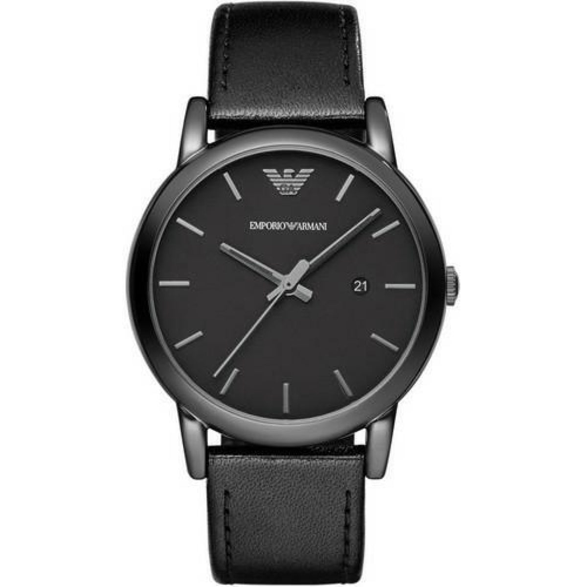 Emporio Armani Classic Herrenuhr schwarz Leder