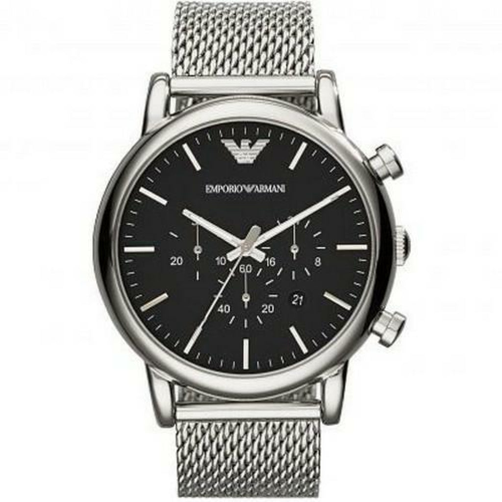 Emporio Armani Luigi Chronograph Herren silber schwarz
