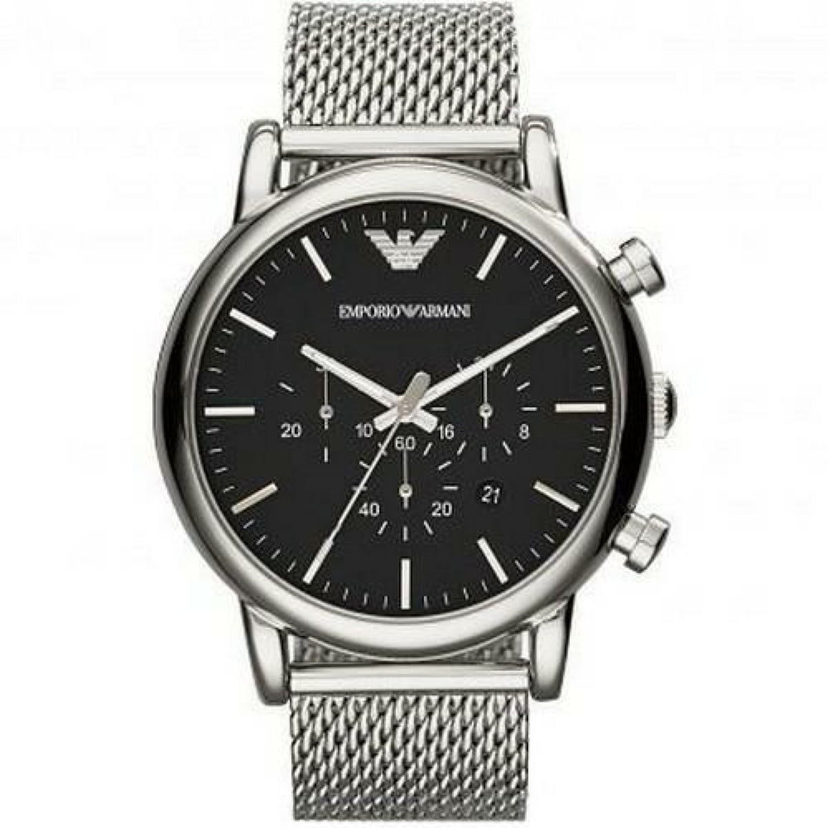 Emporio Armani Luigi Chronograph Herren silber schwarz