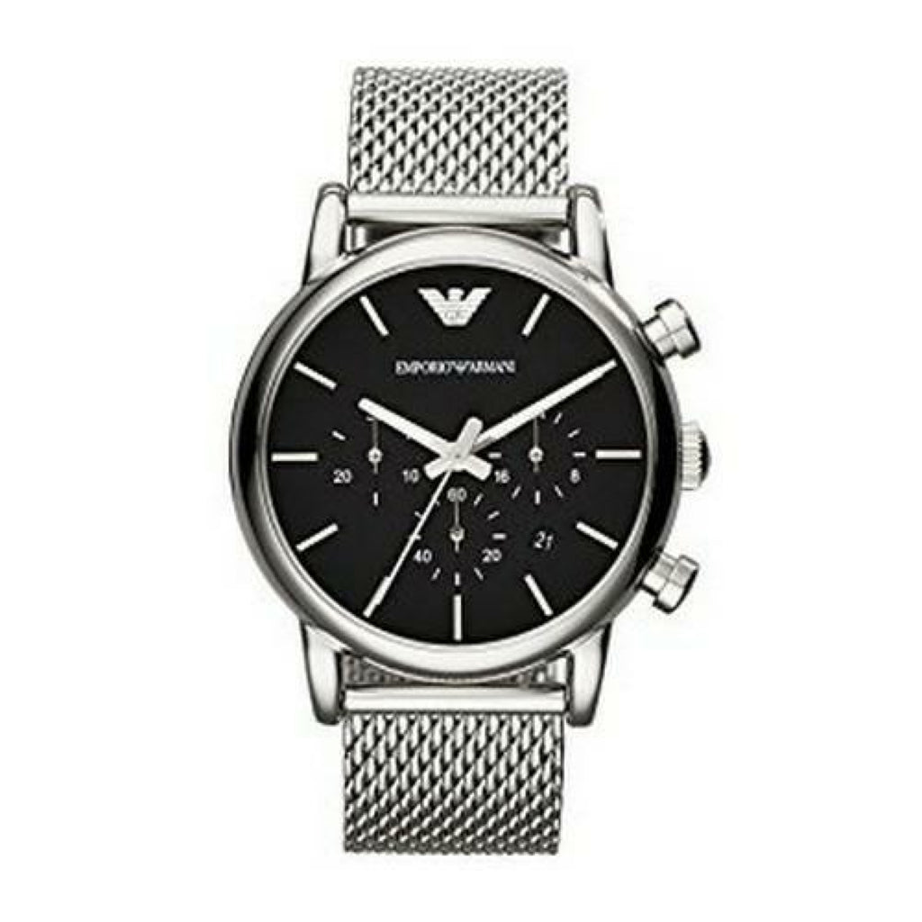 Emporio Armani Luigi Chronograph Herren silber schwarz