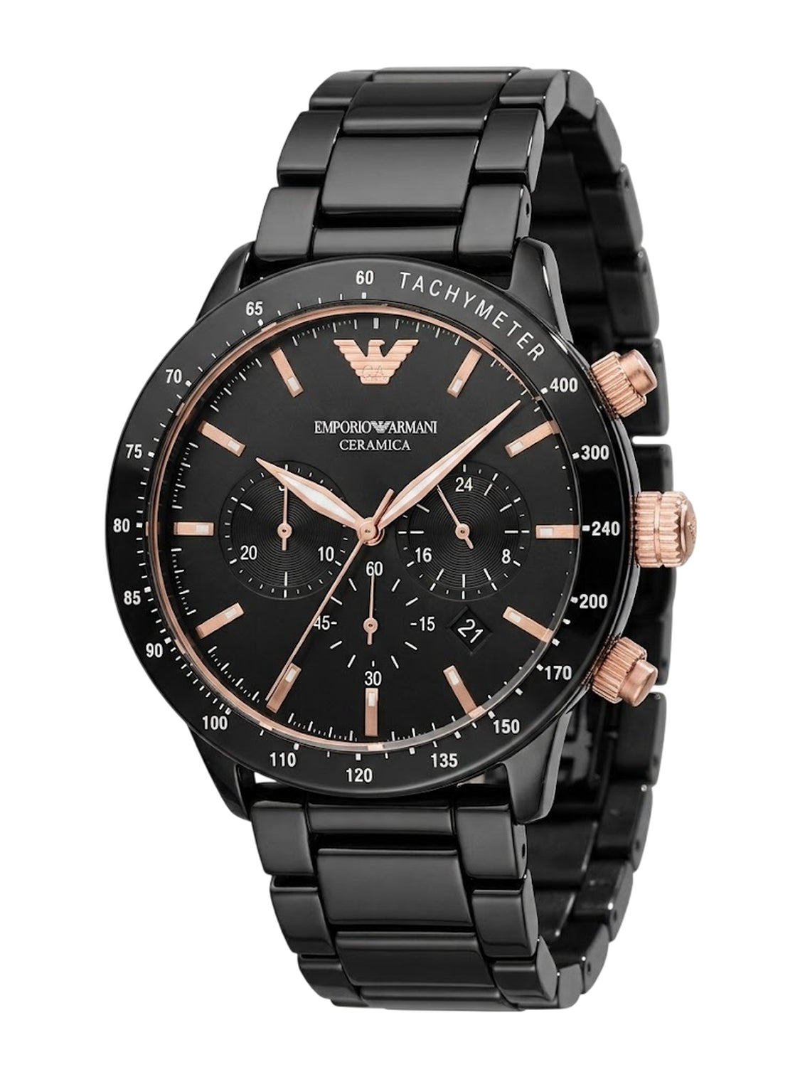 Emporio Armani Mario Chronograph Herrenuhr Schwarz AR70002