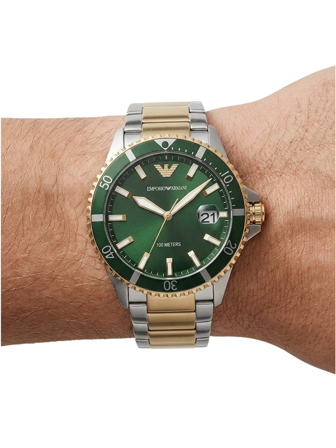 AR80063 Emporio Armani Diver Herrenuhr Quarz Bicolor