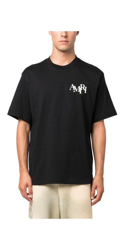 Amiri Logo Print T-Shirt Schwarz Herren