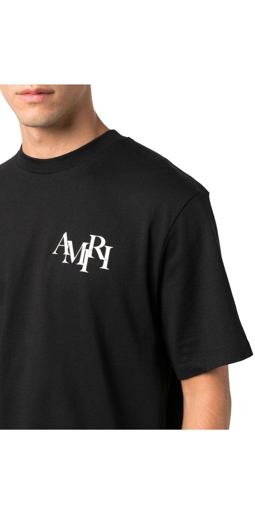 Amiri Logo Print T-Shirt Schwarz Herren