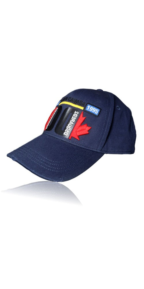Dsquared2 Baseball Cap Born In Canada Stickerei Blau Unisex