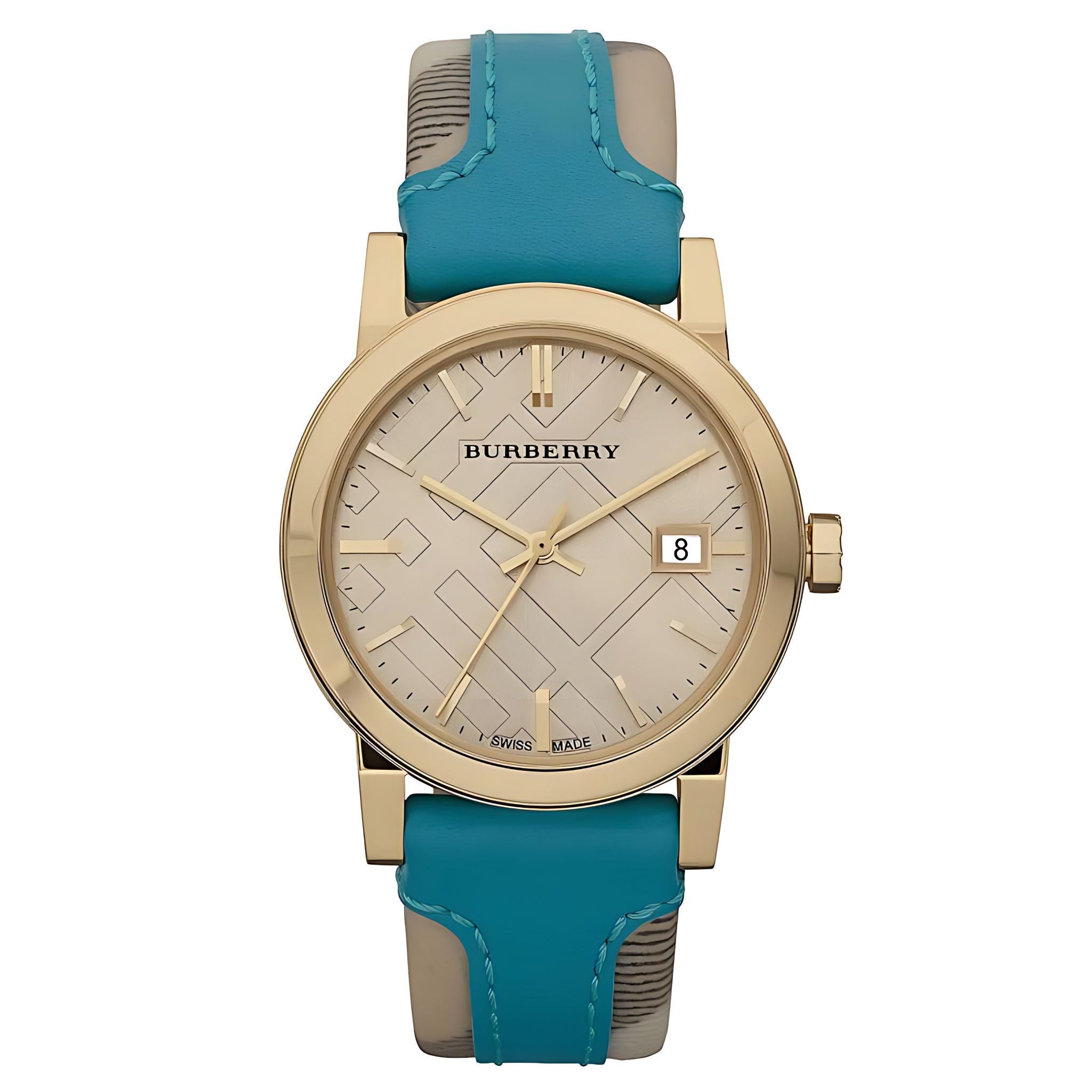 Burberry The City Damenuhr gold türkis