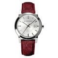 Burberry The City Damenuhr silber dunkelrot