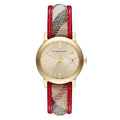 Burberry The City Damenuhr gold rot Lederarmband