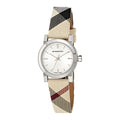 Burberry The City Damenuhr silber beige kariert