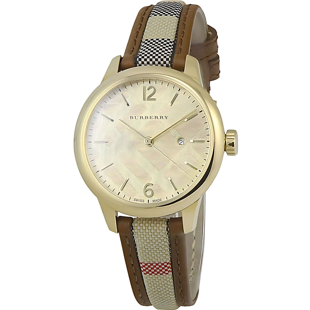 Burberry The Classic Damenuhr gold Lederarmband