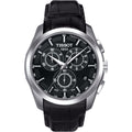 Tissot Couturier Herrenuhr Chronograph silber schwarz Lederarmband