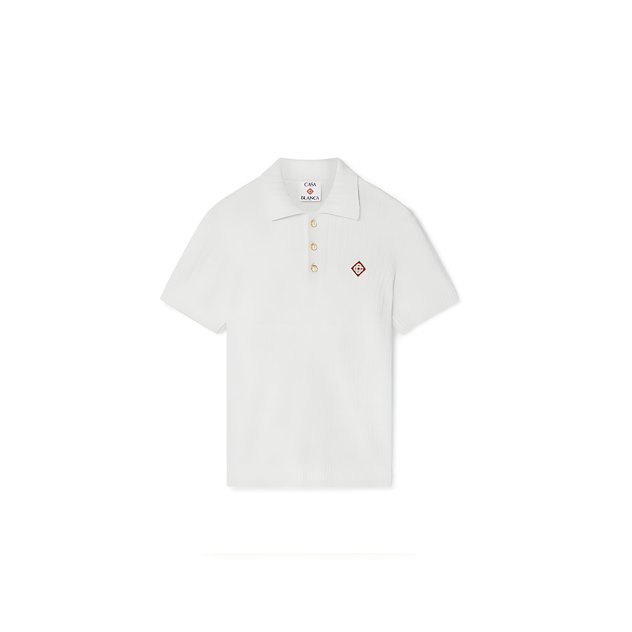 Casa Blanca Boucle Polo Shirt Herren weiß