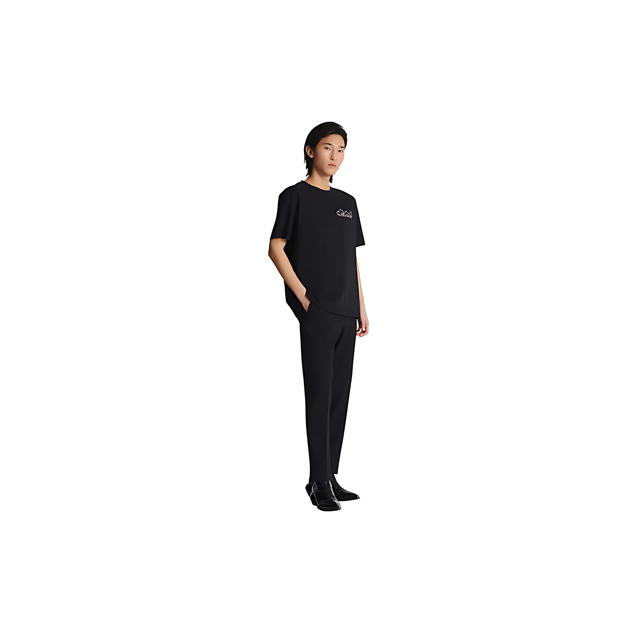 Club Balmain Signature printed T-Shirt Herren schwarz