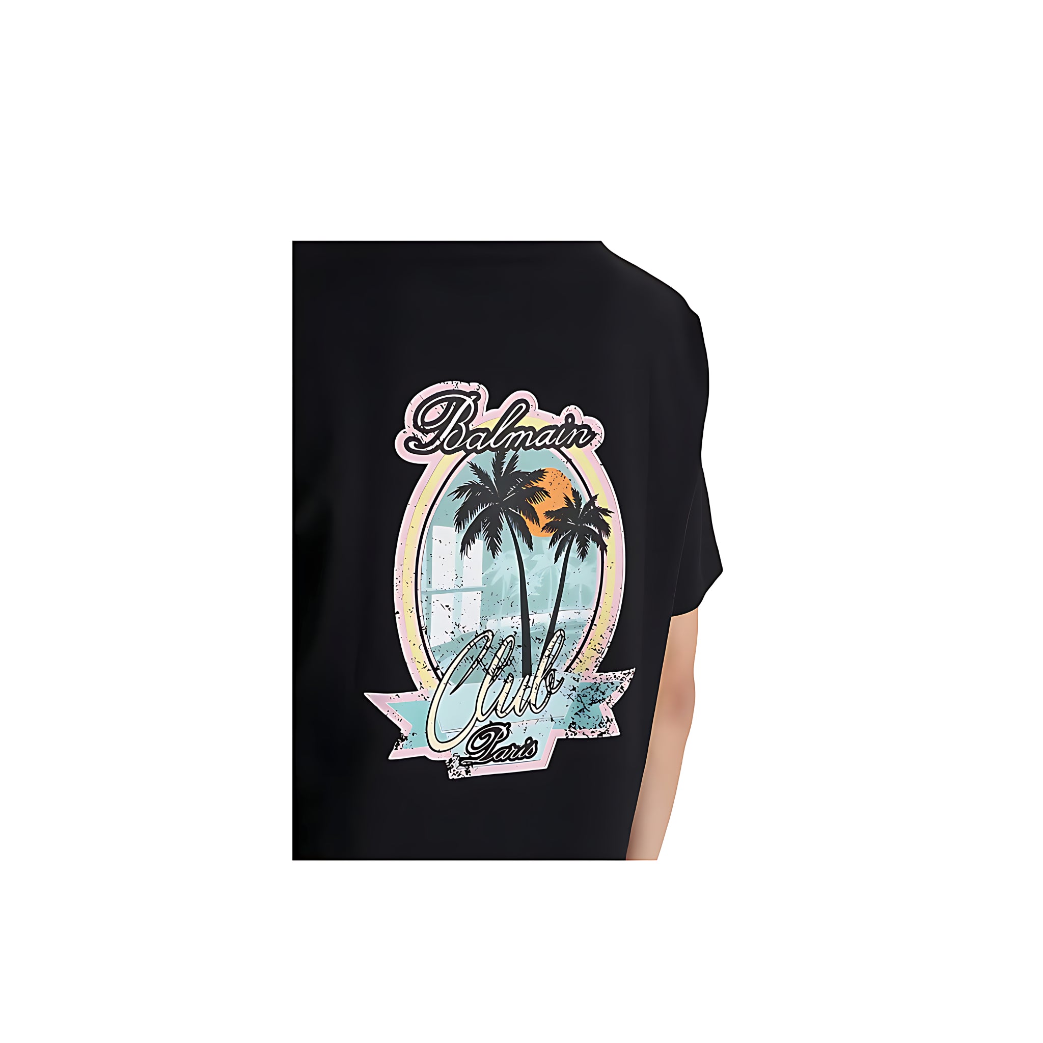 Club Balmain Signature printed T-Shirt Herren schwarz