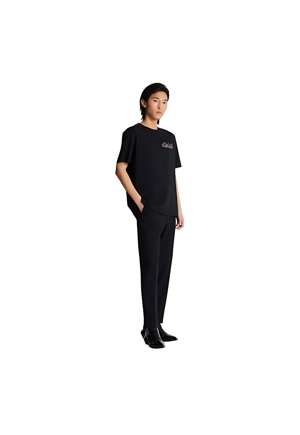 Club Balmain Signature printed T-Shirt Herren schwarz