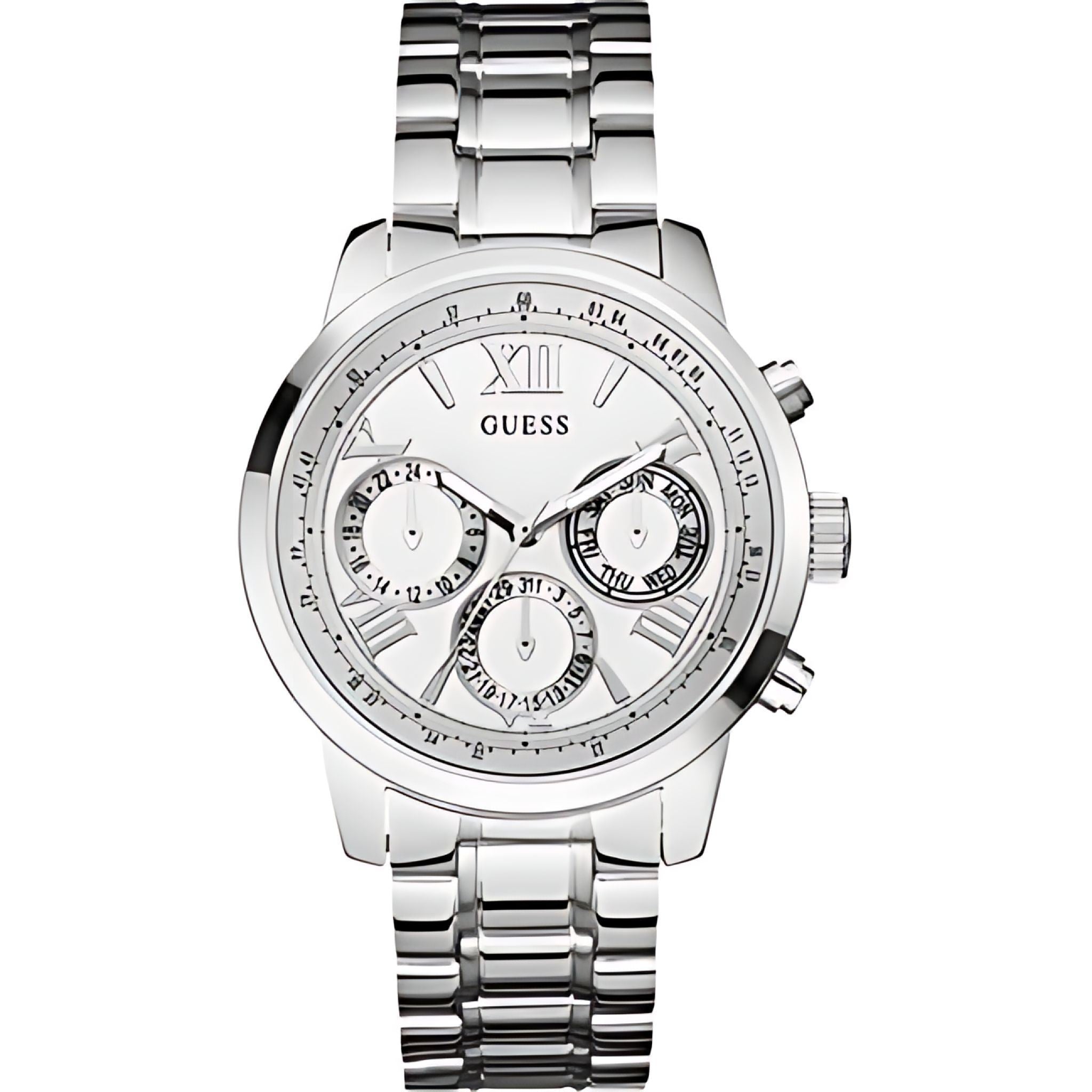 Guess Sunrise Damenuhr Chronograph silber