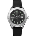 Donna Karan New York everyday Herren Armbanduhr silber schwarz