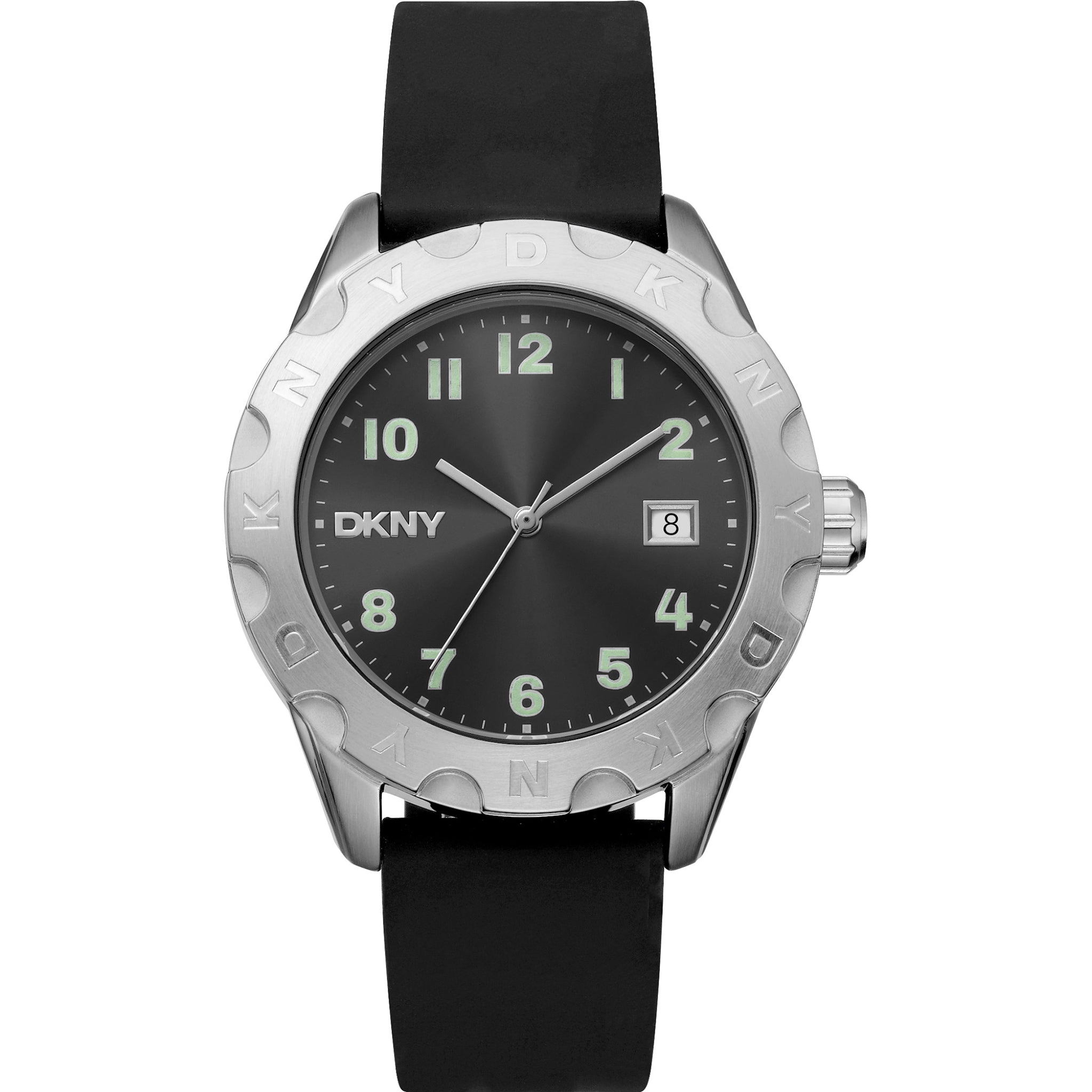 Donna Karan New York everyday Herren Armbanduhr silber schwarz