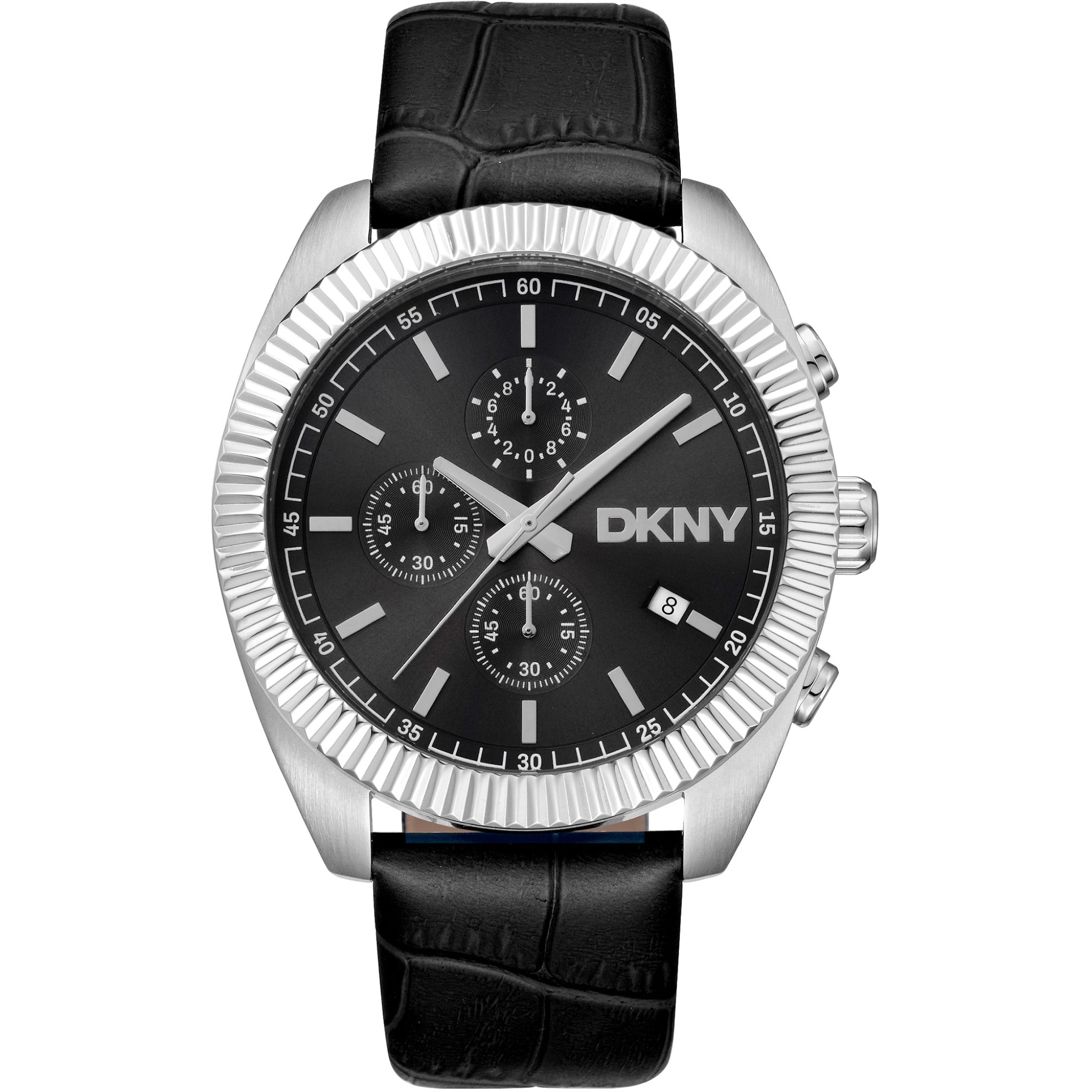 Donna Karan New York Chronograph Herrenuhr silber schwarz