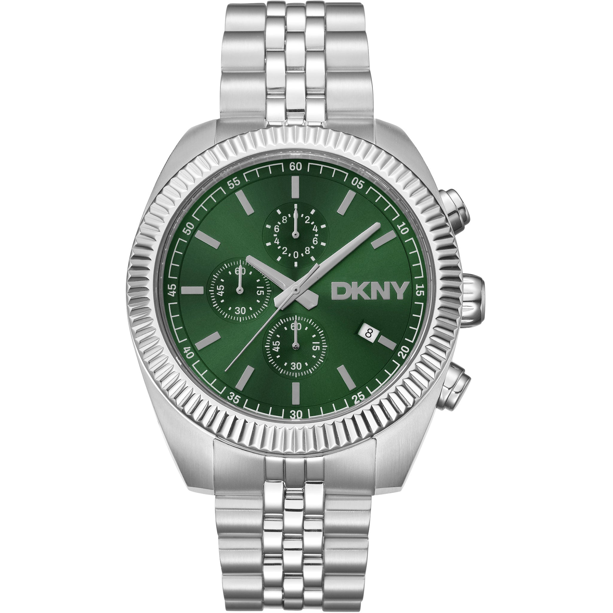 Donna Karan New York Everyday Chronograph Herrenuhr silber gruen