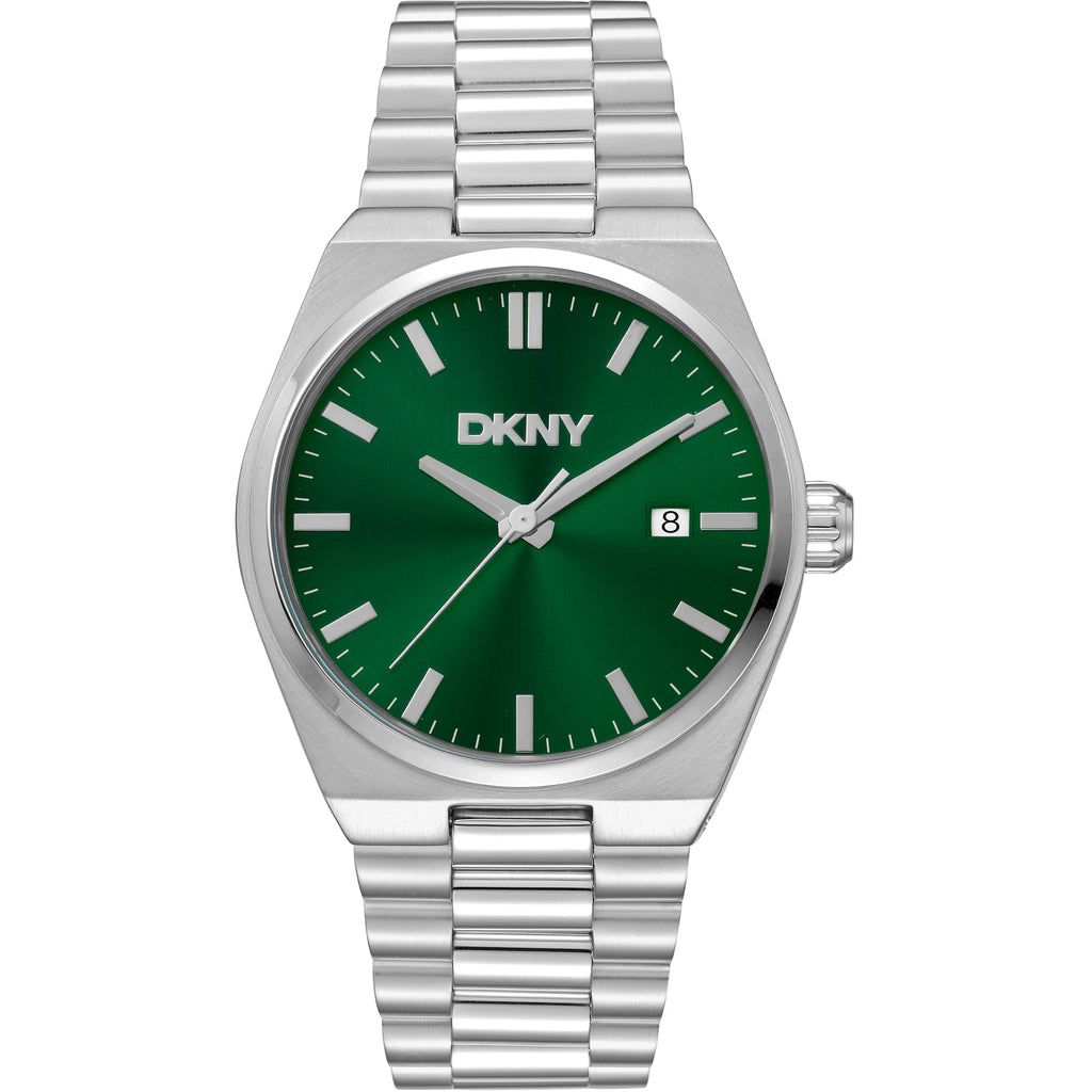 Donna Karan New York Everyday Herrenuhr silber gruen