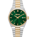 Donna Karan New York Everyday Herrenuhr silber gold gruen