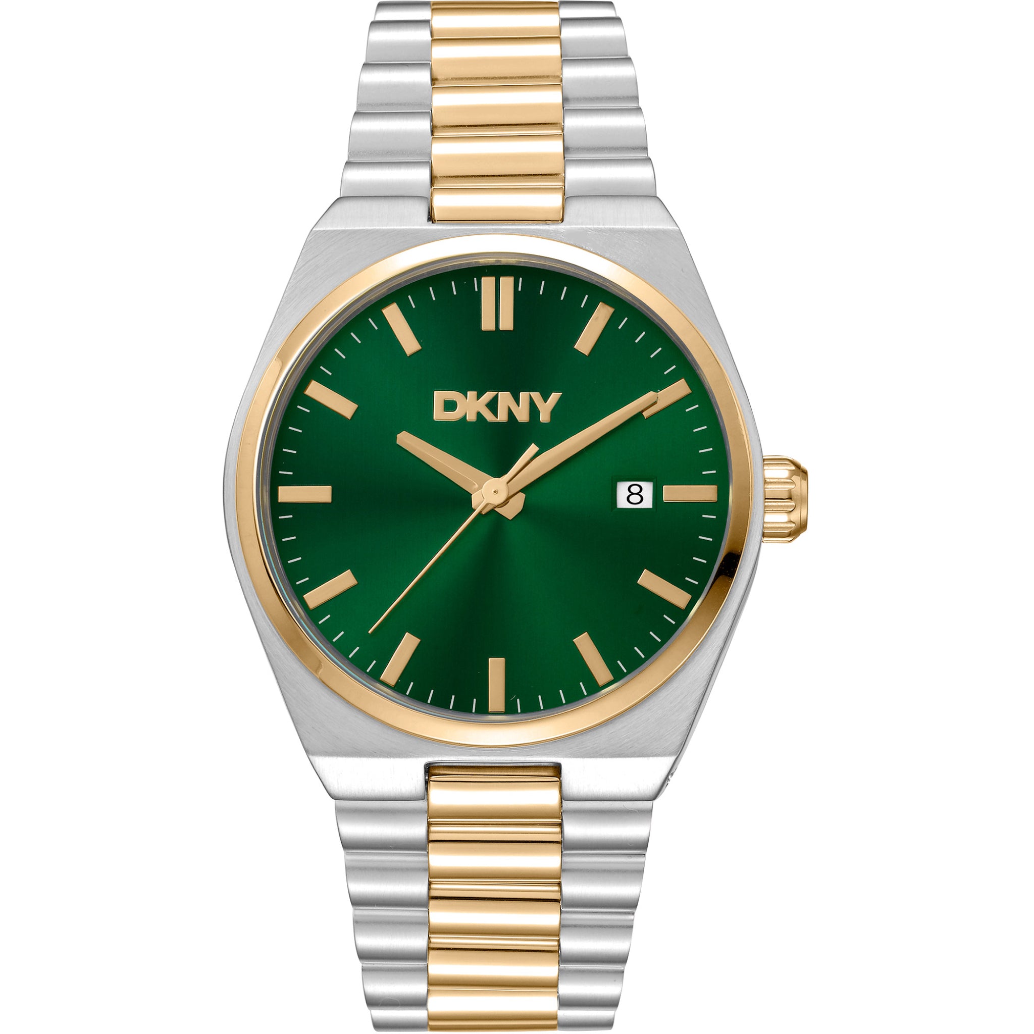 Donna Karan New York Everyday Herrenuhr silber gold gruen