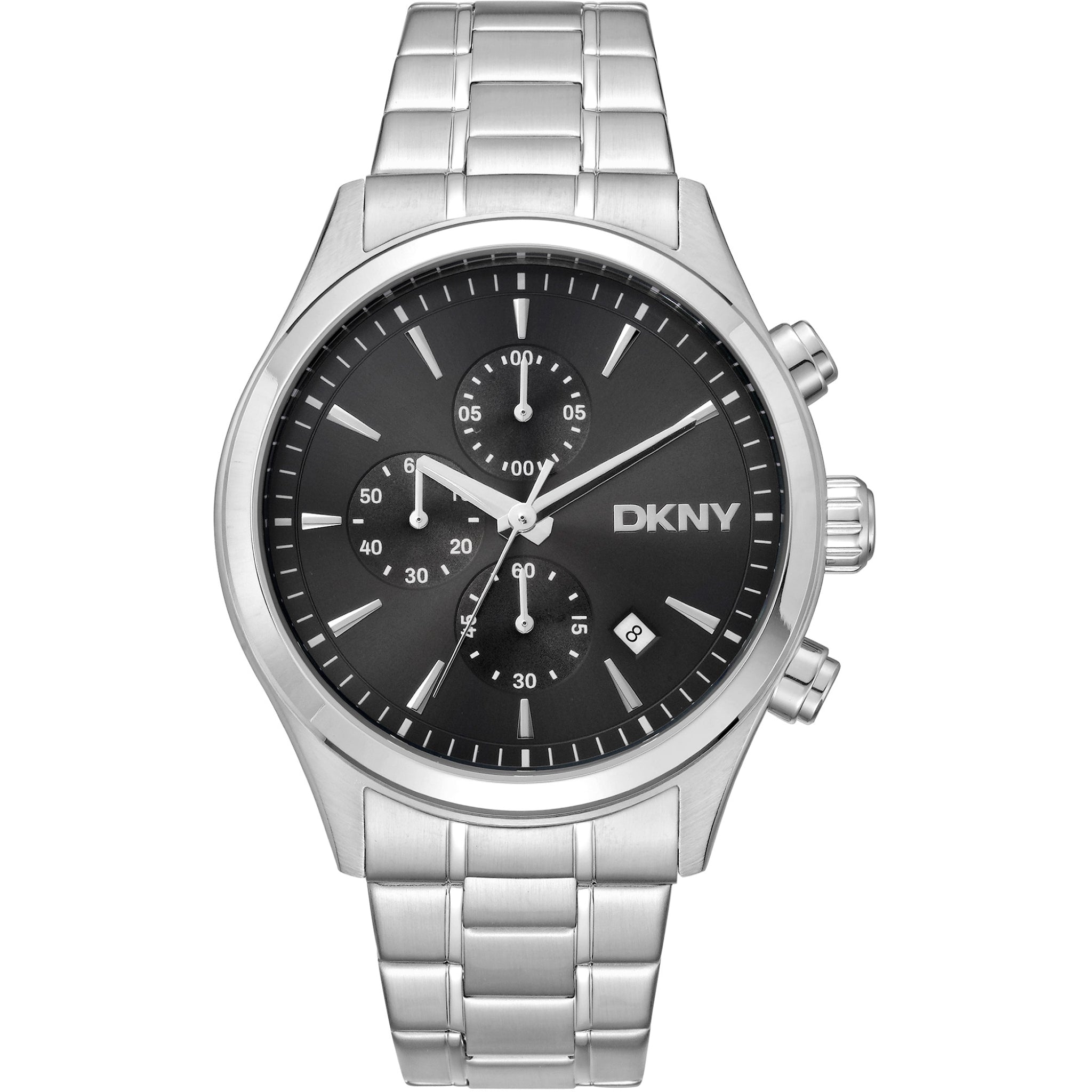 Donna Karan New York Active Herren Chronograph silber schwarz