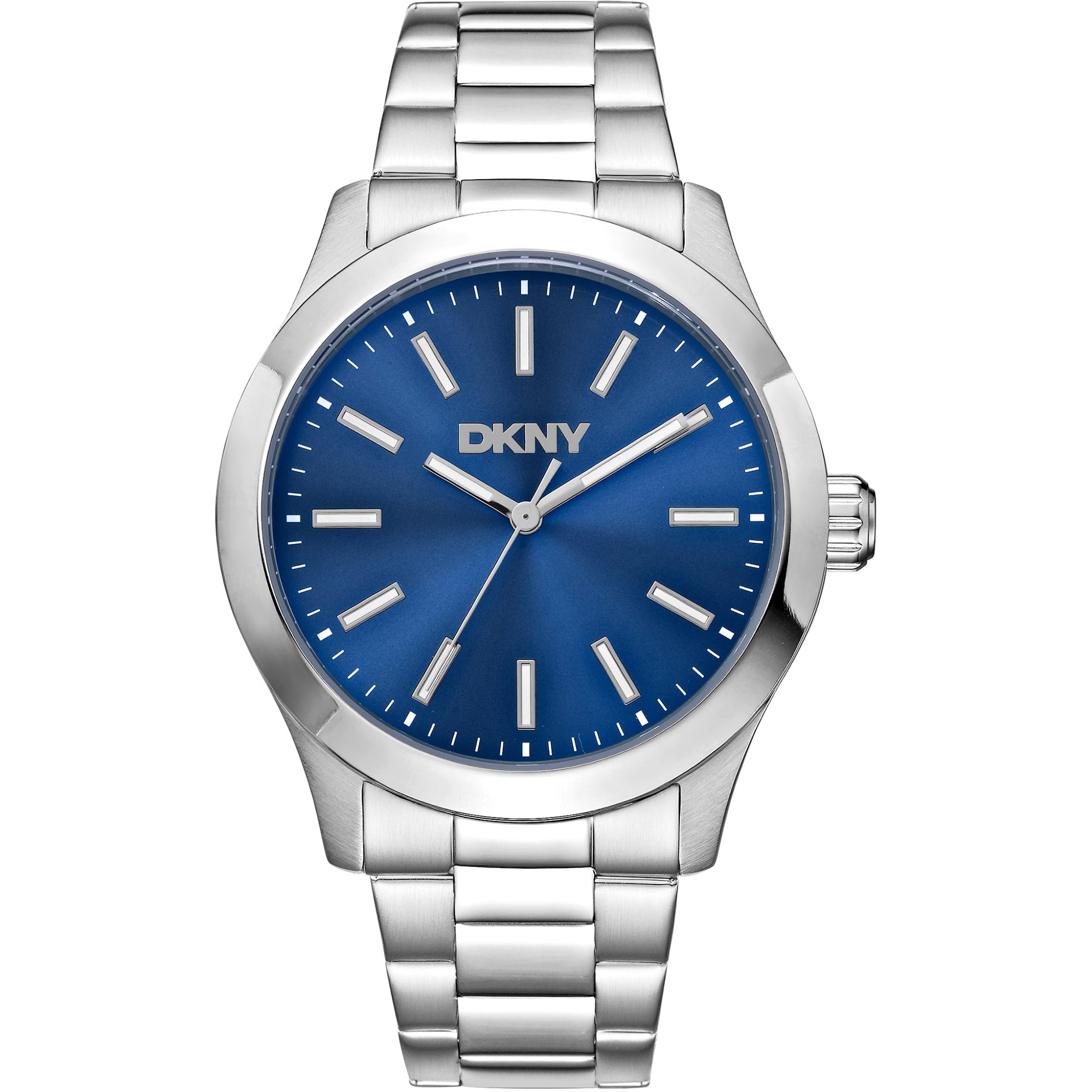 Donna Karan New York Herrenuhr silber blau