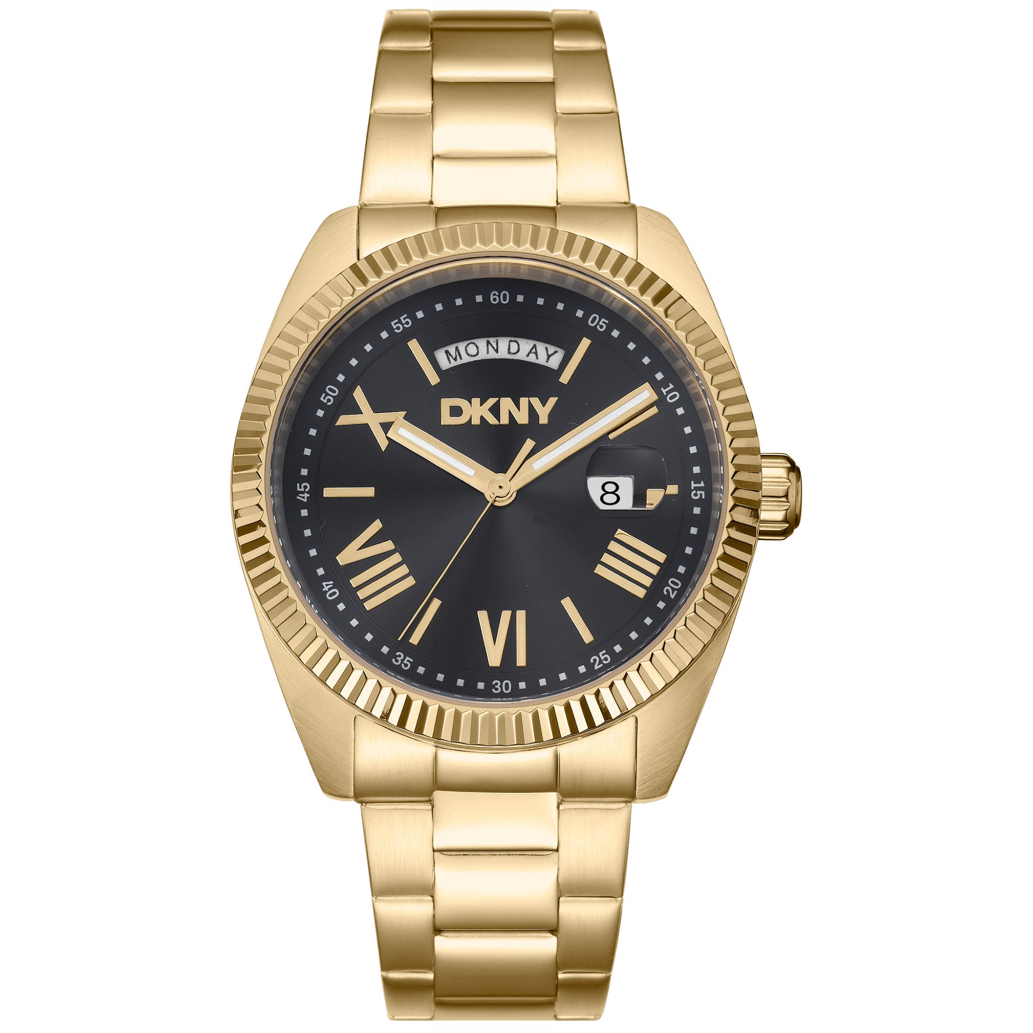 Donna Karan New York Herrenuhr gold schwarz