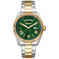 Donna Karan New York Herrenuhr silber gold gruen