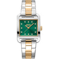 Donna Karan New York City Midi Damenarmbanduhr silber gold gruen