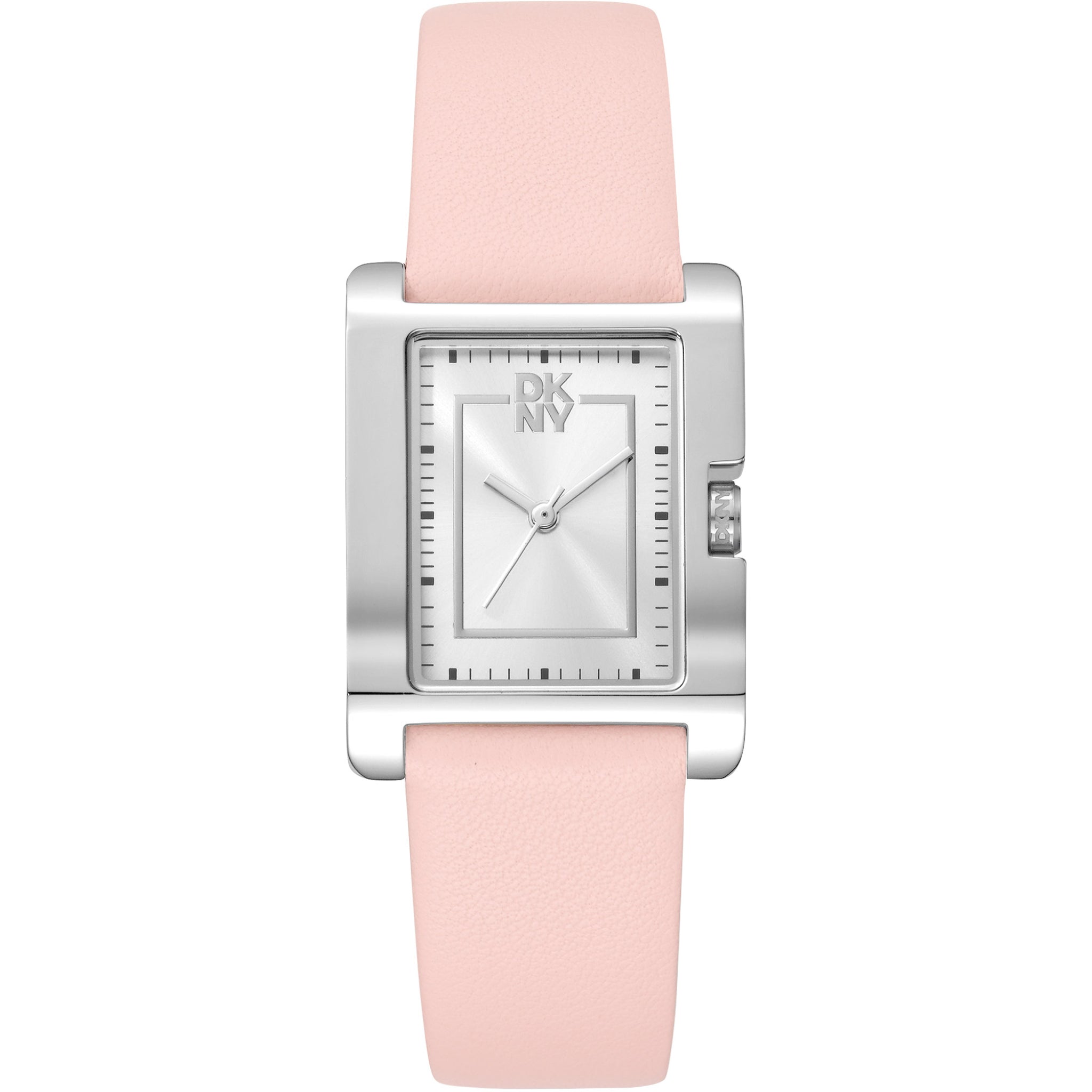 Donna Karan New York Urban Damenuhr silber rosa Leder