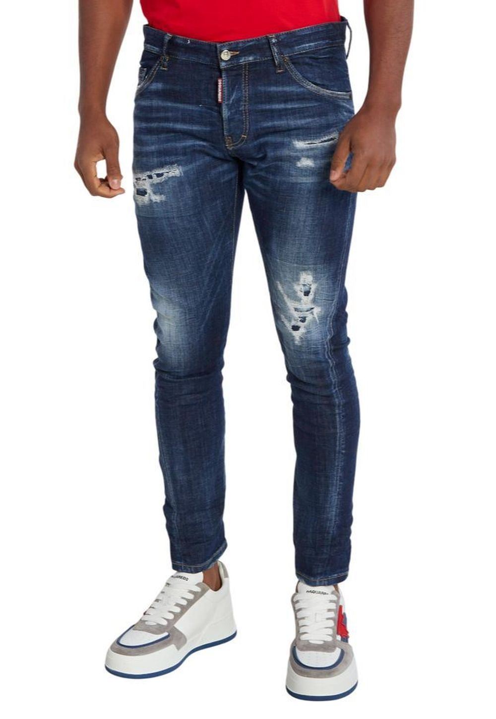 Dsquared2 1964 Distressed Blue Denim Jeans Herren