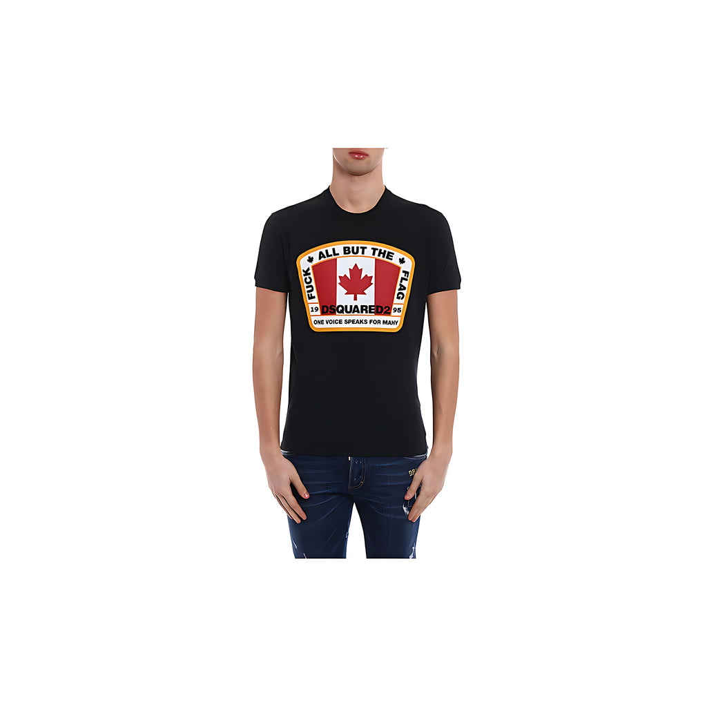 Dsquared2 Cool T-Shirt Schwarz Canada Flag Herren
