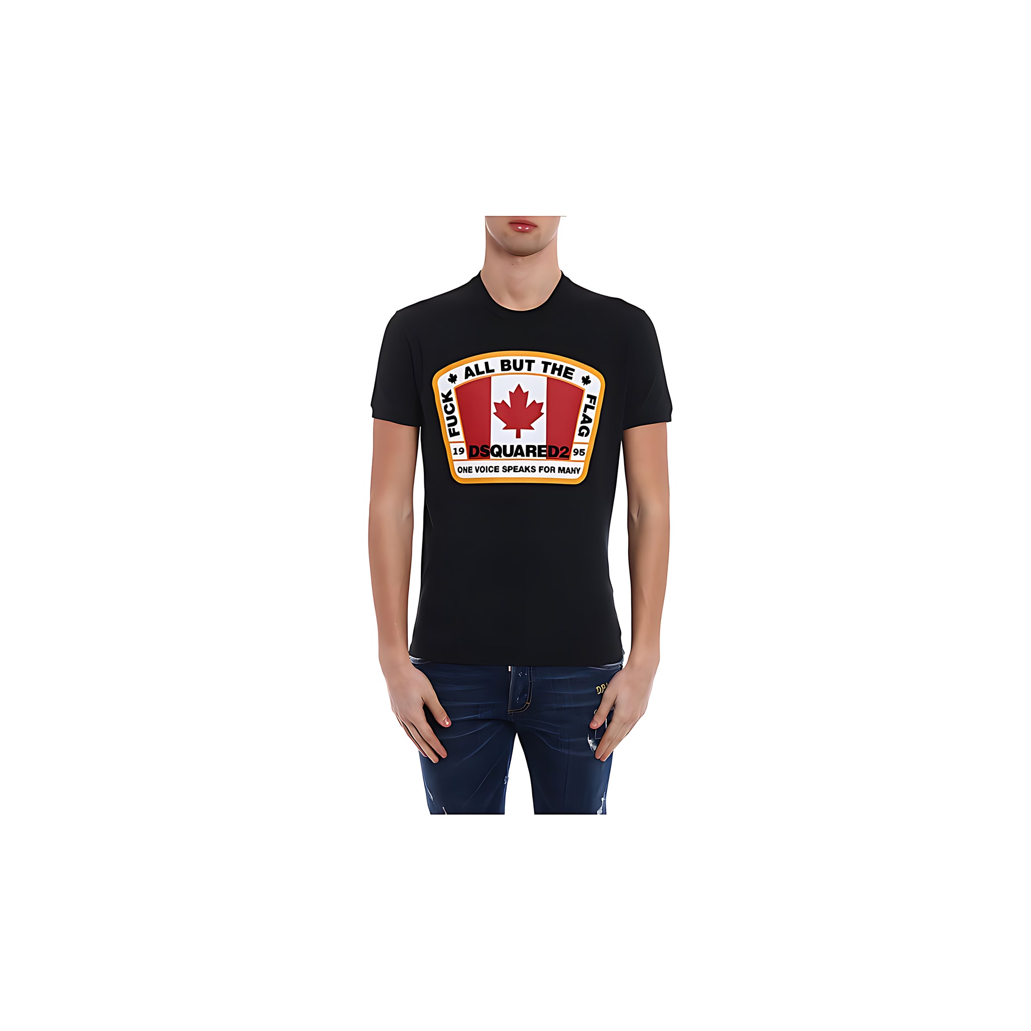 Dsquared2 Cool T-Shirt Schwarz Canada Flag Herren